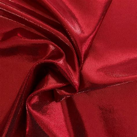 red metallic stretch fabric|red spandex material.